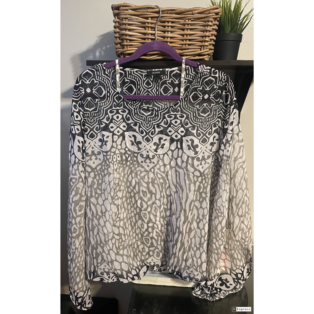 Alfani Handkerchief Sleeve Blouse